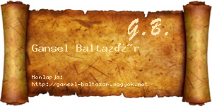 Gansel Baltazár névjegykártya
